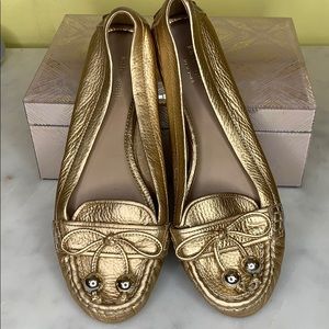 Kate spade gold moccasins flats shoes